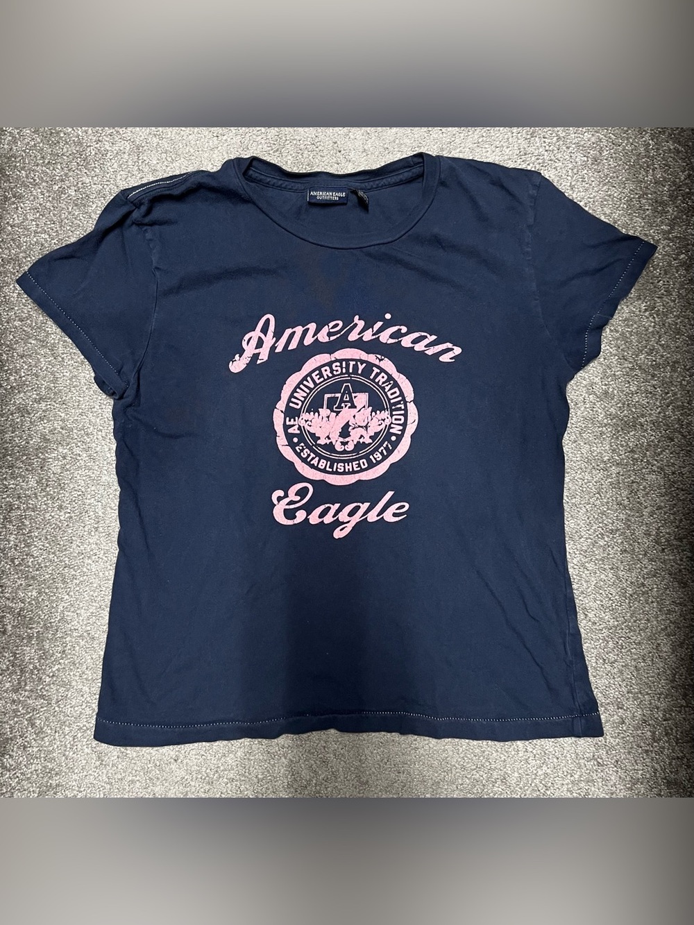American Eagle Outfitters‎ Navy Tee with Pink Graphic